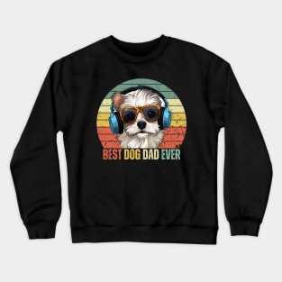 Best Dog Dad Ever Paw Fathers Day Crewneck Sweatshirt